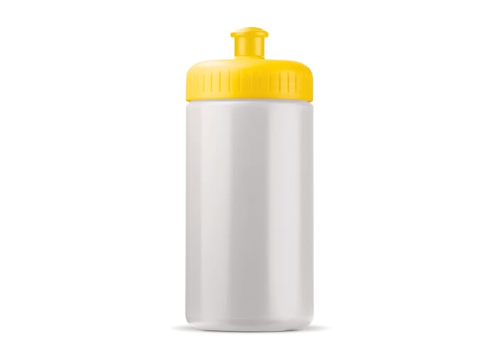 Bidon sport promotionnel Basic 500 ml Blanc / Jaune